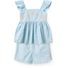 COPENHAGEN COLORS Lt. Blue Comb. Summer Set W. Emb.