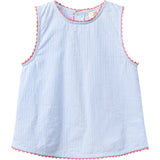 COPENHAGEN COLORS Sky Blue W Cream Stripe Seersucker Deco Set