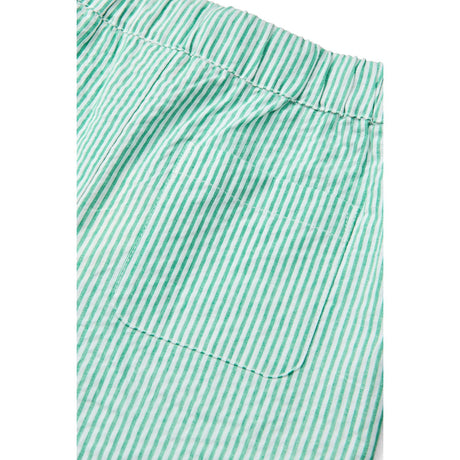 COPENHAGEN COLORS Sharp Green W Cream Stripe Seersucker Pants