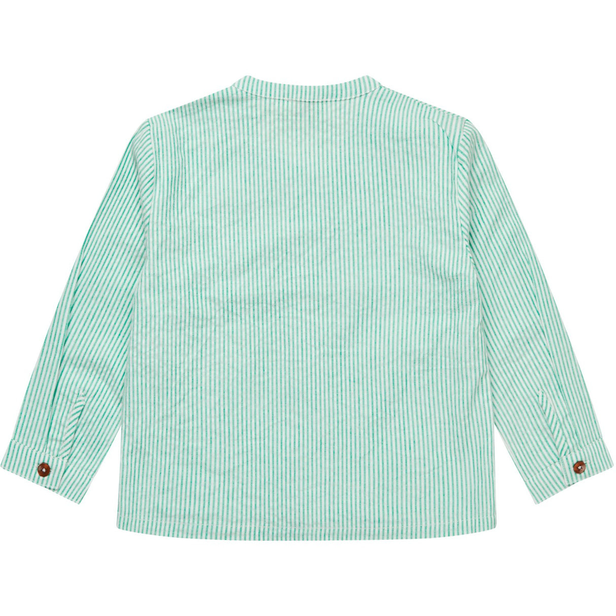 COPENHAGEN COLORS Sharp Green W Cream Stripe Seersucker Shirt W. Placket