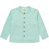 COPENHAGEN COLORS Sharp Green W Cream Stripe Seersucker Shirt W. Placket