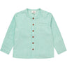 COPENHAGEN COLORS Sharp Green W Cream Stripe Seersucker Shirt W. Placket