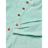 COPENHAGEN COLORS Sharp Green W Cream Stripe Seersucker Shirt W. Placket