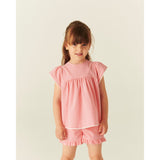 COPENHAGEN COLORS Pink Comb. Blouse W. Contrast Piping