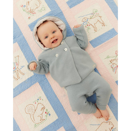COPENHAGEN COLORS Dusty Blue W Cream Cotton Baby Jacket W. Hood