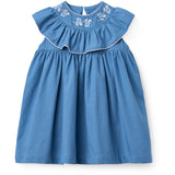 COPENHAGEN COLORS Ocean Blue Comb. Frill Dress W. Deco Edge