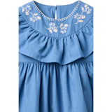 COPENHAGEN COLORS Ocean Blue Comb. Frill Dress W. Deco Edge
