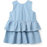 COPENHAGEN COLORS Blue Houndstooth Mini Houndstooth Dress W. Bow