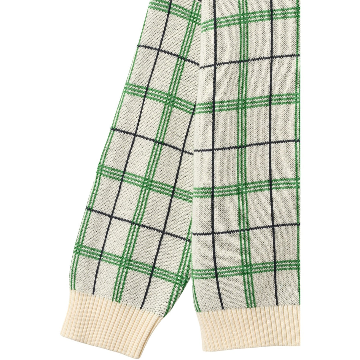 COPENHAGEN COLORS Green Comb. Knitted Jacquard Check Blouse