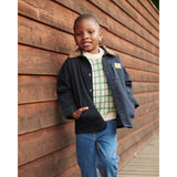 COPENHAGEN COLORS Green Comb. Knitted Jacquard Check Blouse