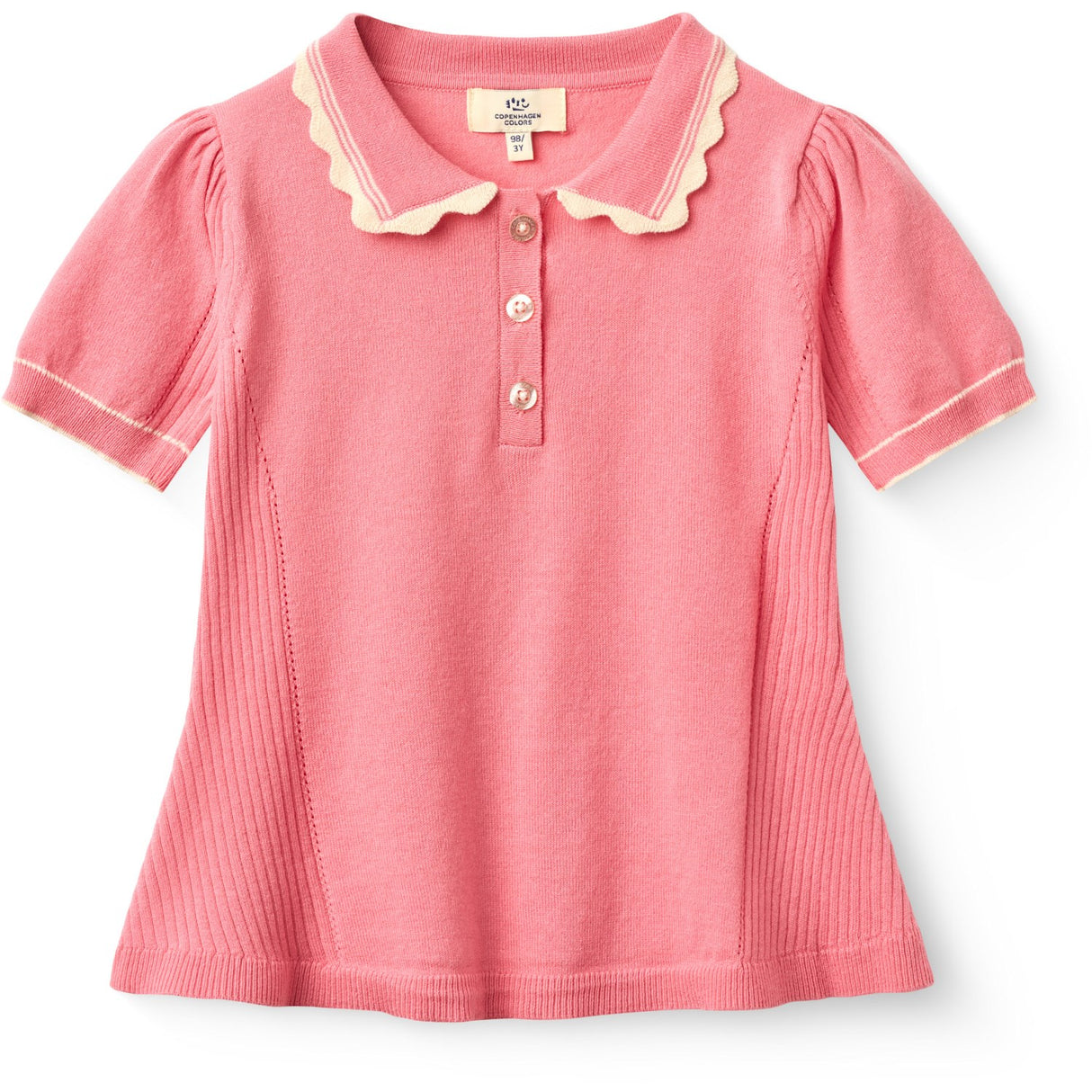 COPENHAGEN COLORS Pink Comb. Knitted Peplum Blouse