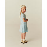 COPENHAGEN COLORS Ice Blue Comb Knitted Peplum Dress