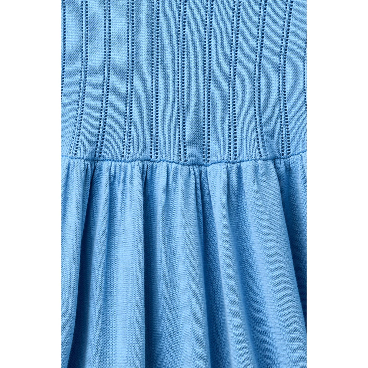COPENHAGEN COLORS Sky Blue Comb Knitted Pointelle Dress