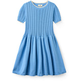 COPENHAGEN COLORS Sky Blue Comb Knitted Pointelle Dress