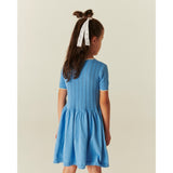 COPENHAGEN COLORS Sky Blue Comb Knitted Pointelle Dress