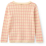 COPENHAGEN COLORS Pink Comb. Knitted Stripe Pointelle Ls Blouse