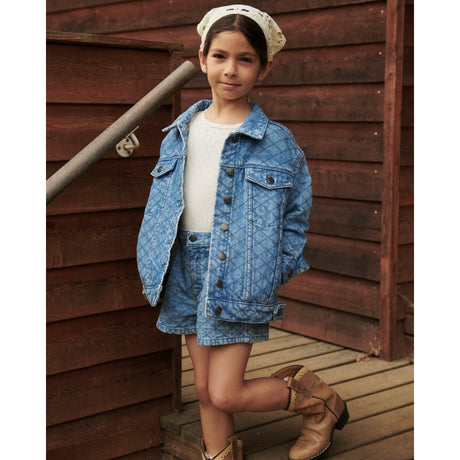 COPENHAGEN COLORS Lt. Washed Blue Quilt Organic Quilted Denim Jacket