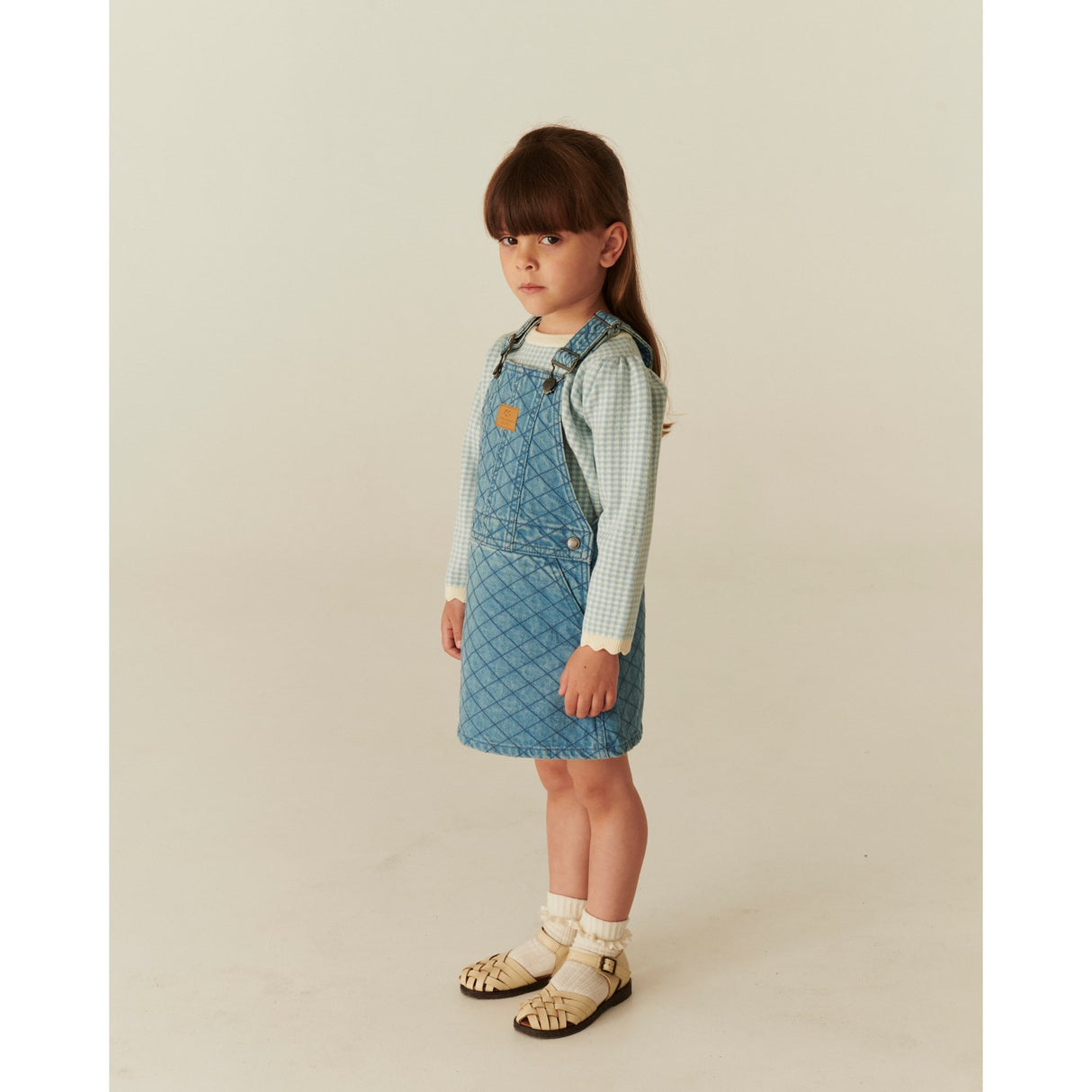 COPENHAGEN COLORS Lt. Washed Blue Quilt Organic Quilted Denim Spencer Dress
