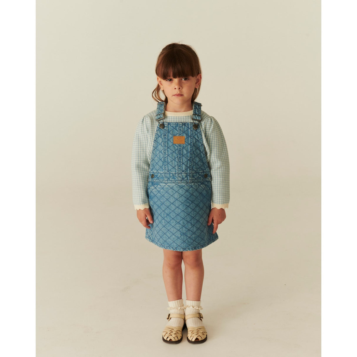 COPENHAGEN COLORS Lt. Washed Blue Quilt Organic Quilted Denim Spencer Dress