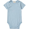 COPENHAGEN COLORS Dusty Blue Pointelle Heart Lapneck Body Ss