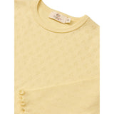COPENHAGEN COLORS Lt. Yellow Pointelle Heart Ls Tee