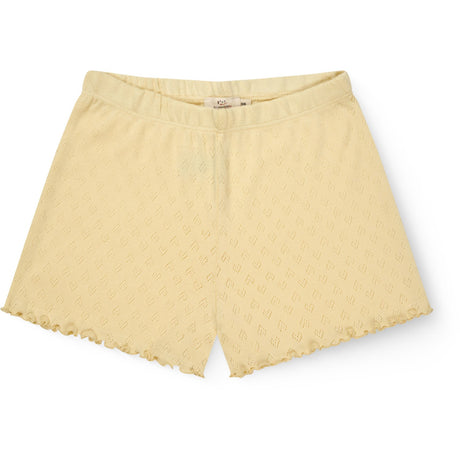COPENHAGEN COLORS Pale Yellow Pointelle Heart Shorts