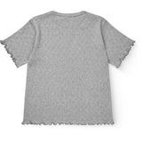 COPENHAGEN COLORS Grey Mel. Pointelle Heart T-Shirt