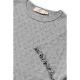 COPENHAGEN COLORS Grey Mel. Pointelle Heart T-Shirt