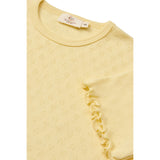 COPENHAGEN COLORS Pale Yellow Pointelle Heart T-Shirt