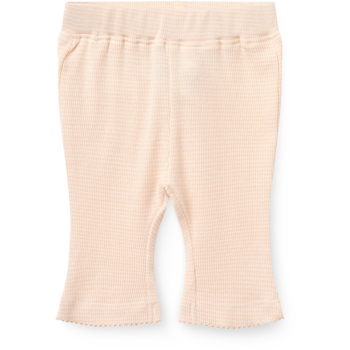 COPENHAGEN COLORS Dusty Rose Stripe Stripe Modal Rib Flare Pant W. Picot & Bow