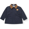COPENHAGEN COLORS Navy Comb Twill Jacket W. Corduroy Collar