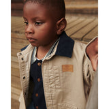 COPENHAGEN COLORS Beige Comb. Twill Jacket W. Corduroy Collar