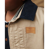 COPENHAGEN COLORS Beige Comb. Twill Jacket W. Corduroy Collar
