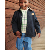 COPENHAGEN COLORS Navy Comb Twill Jacket W. Corduroy Collar