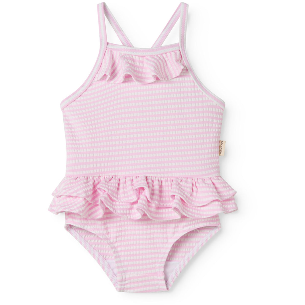 MarMar Seersucker Swim Pink Stripe Swinnie Bathing Suit