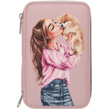 TOPModel Dots Double Pencil Case