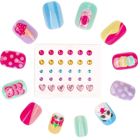 TOPModel Candy Glam Artificial Nails And Deco Stone Set