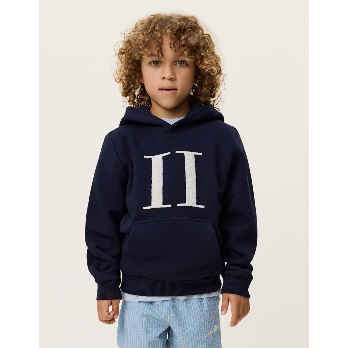 Les Deux Kids Dark Navy Encore Bouclé Hoodie