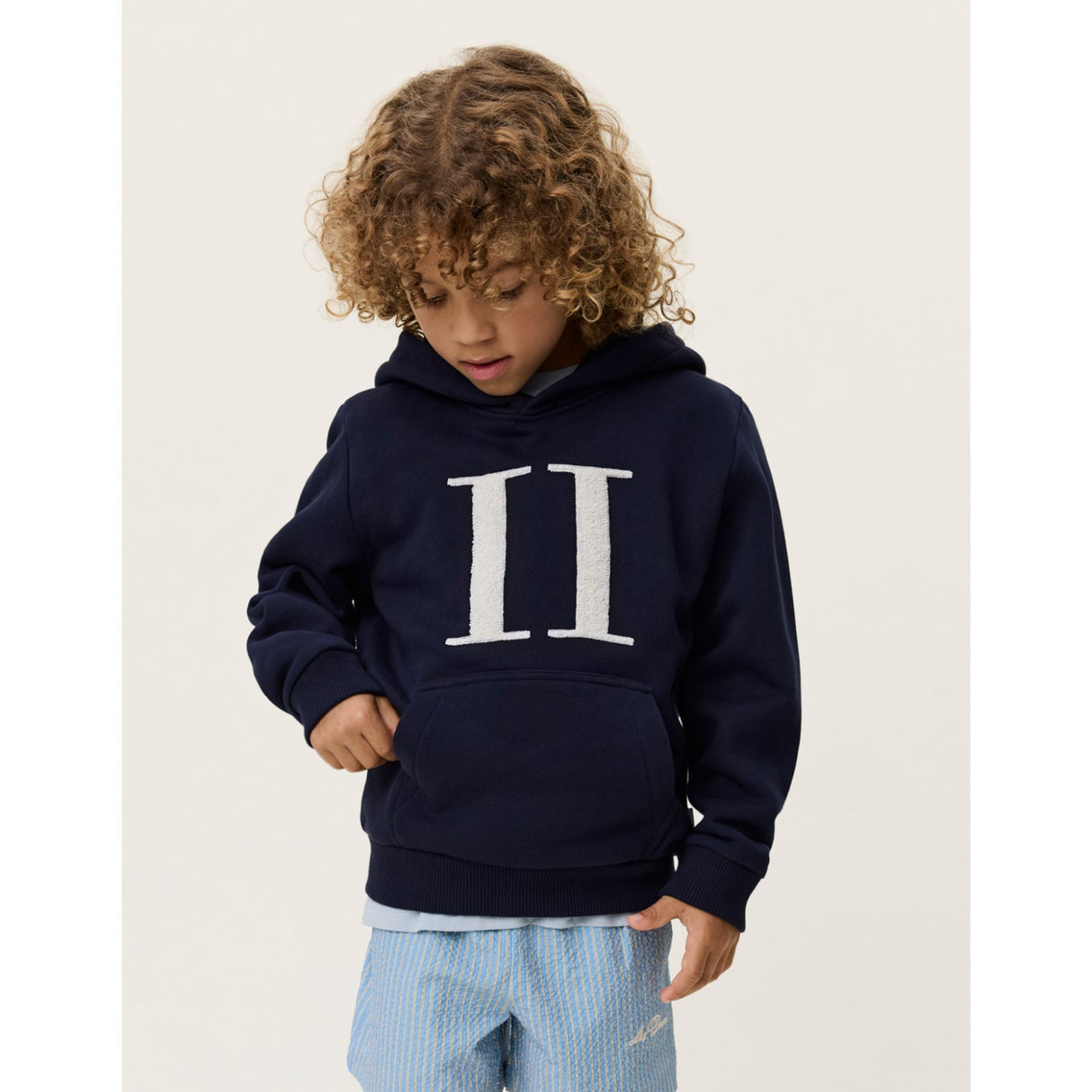 Les Deux Kids Dark Navy Encore Bouclé Hoodie