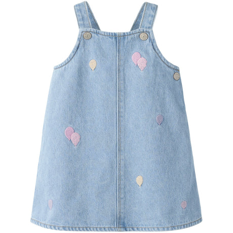 Name It Medium Blue Denim Balloons Nbfsilla Dnm Bib Skirt 4999-Za