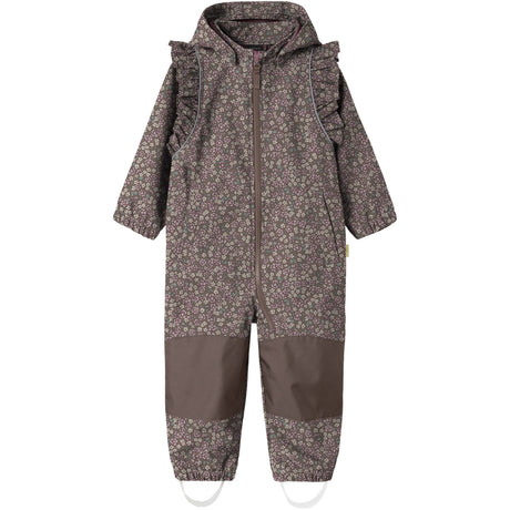 Name It Brown Lentil Flower Field Nmfalfa08 Softshell Suit Frill AOP Fo