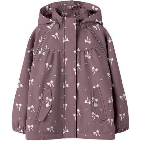 Name It Wistful Mauve Heart Bow Nmfalfa08 Softshell Ashape Jacket Fo1