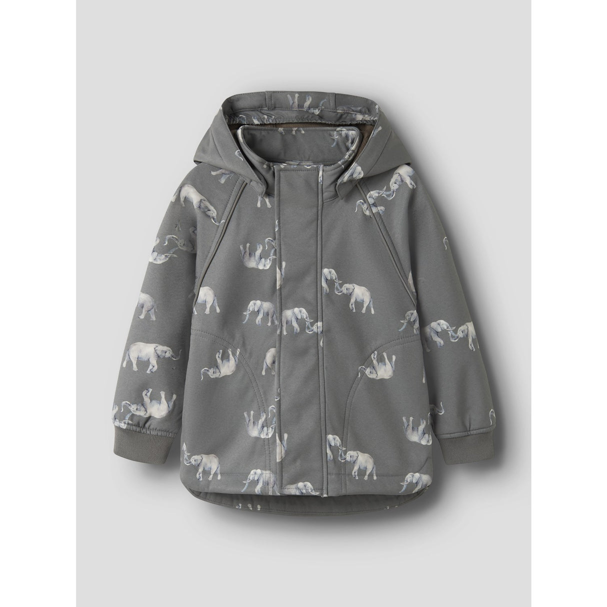Name It Quiet Shade Elephant Nmmalfa08 Softshell Jacket AOP Fo1
