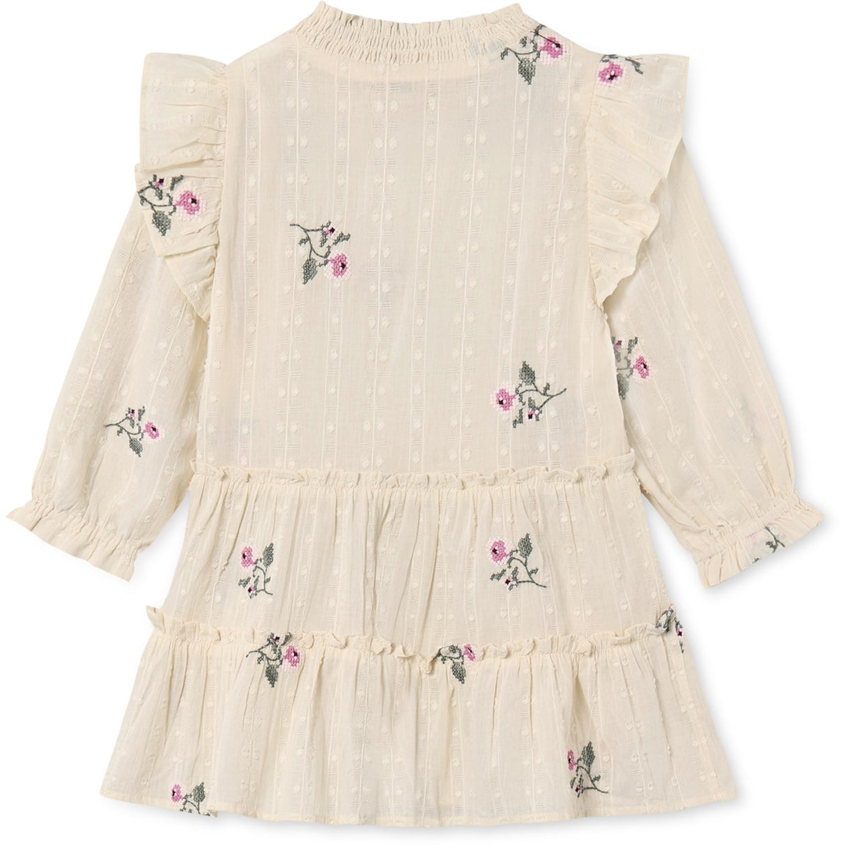 Fliink Sandshell Dobby Ls Rose Embr Dress