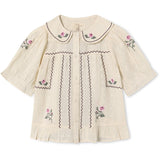 Fliink Sandshell Dobby Ss Rose Embr Blouse