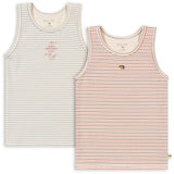 Konges Sløjd Stripe Bluie/Stripe Tricolore Petit Basic 2 Pack Tank Tops Gots