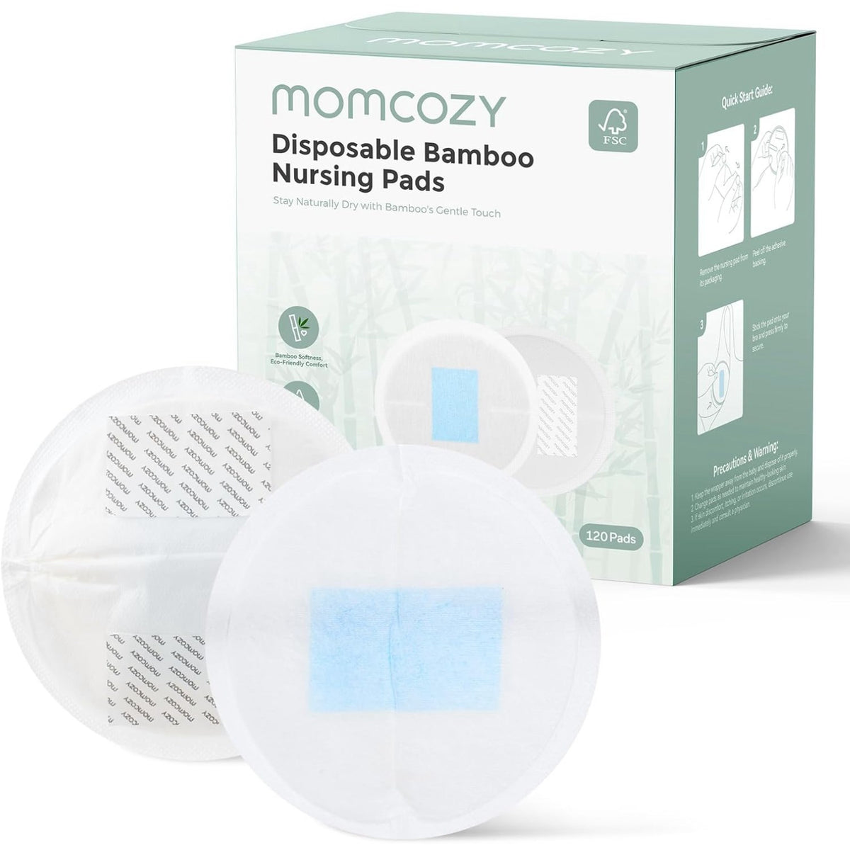 Momcozy Bamboo Fiber Disposable Nursing Pads 120-Pack