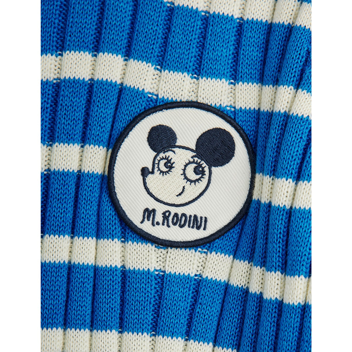 Mini Rodini Blue Ritzratz Patch Rib Knitted Stripe Ss Dress