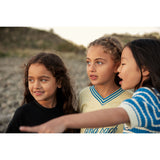 Mini Rodini Blue Ritzratz Patch Rib Knitted Stripe Ss Dress