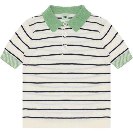 FUB Ecru/Dark Navy Striped Polo